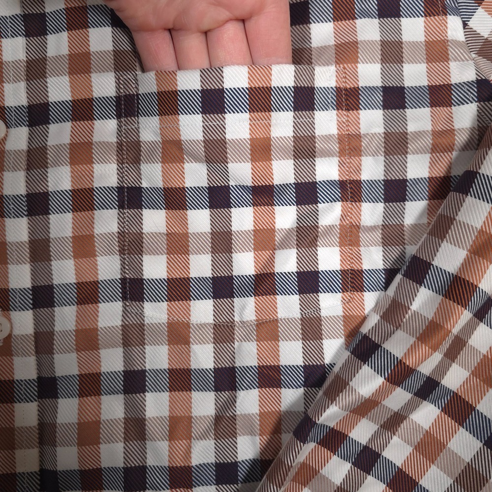 Johnston & Murphy Shirt Mens XL Plaid XC4 Extreme Comfort Flip Cuff Button Up - Picture 3 of 11